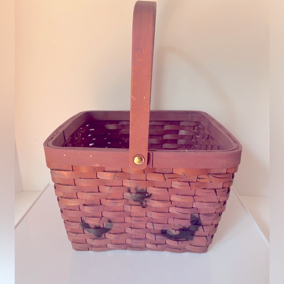 Spooky Purple Halloween Basket with a Pumpkin, Bats, and Spiders on the Sides. - Picture 4 of 7